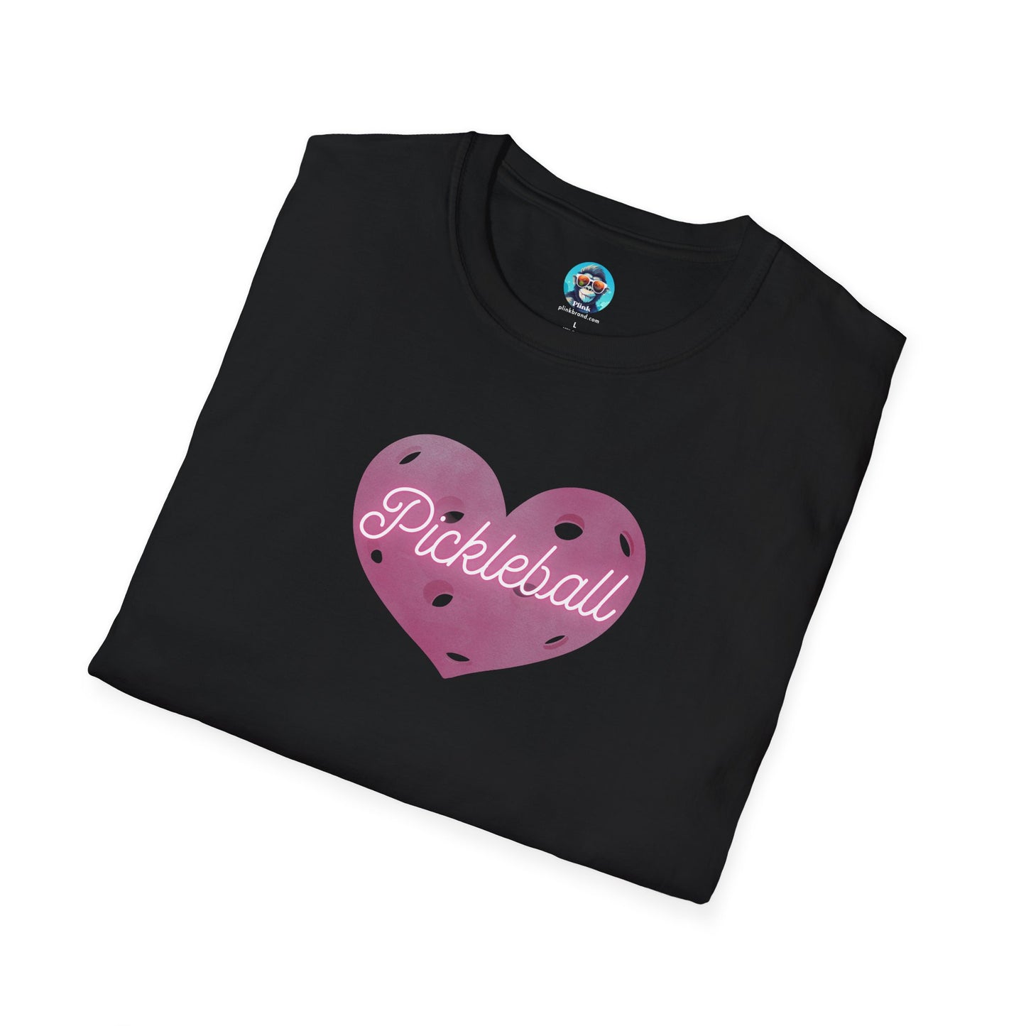 Pink Pickleball Heart: Unisex Softstyle T-Shirt