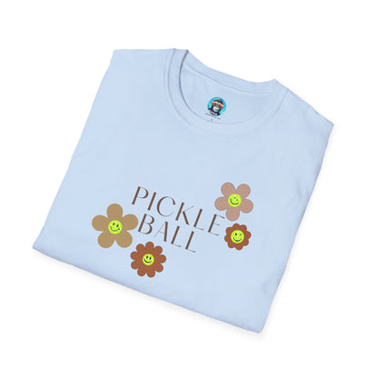 Pickleball Retro Flowers: Unisex Softstyle T-Shirt