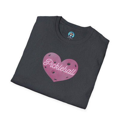 Pink Pickleball Heart: Unisex Softstyle T-Shirt