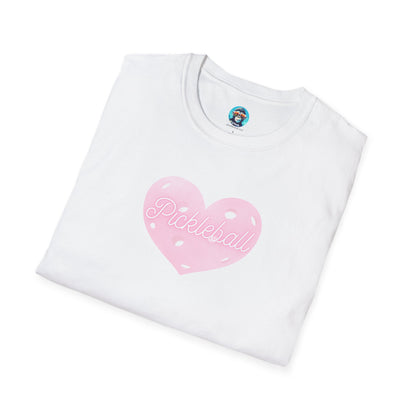 Pink Pickleball Heart: Unisex Softstyle T-Shirt