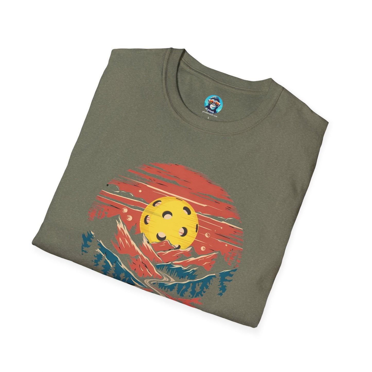 Pickleball Mountain Sunset: Unisex Softstyle T-Shirt