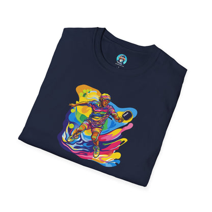 Colorful Pickleball Player: Unisex Softstyle T-Shirt