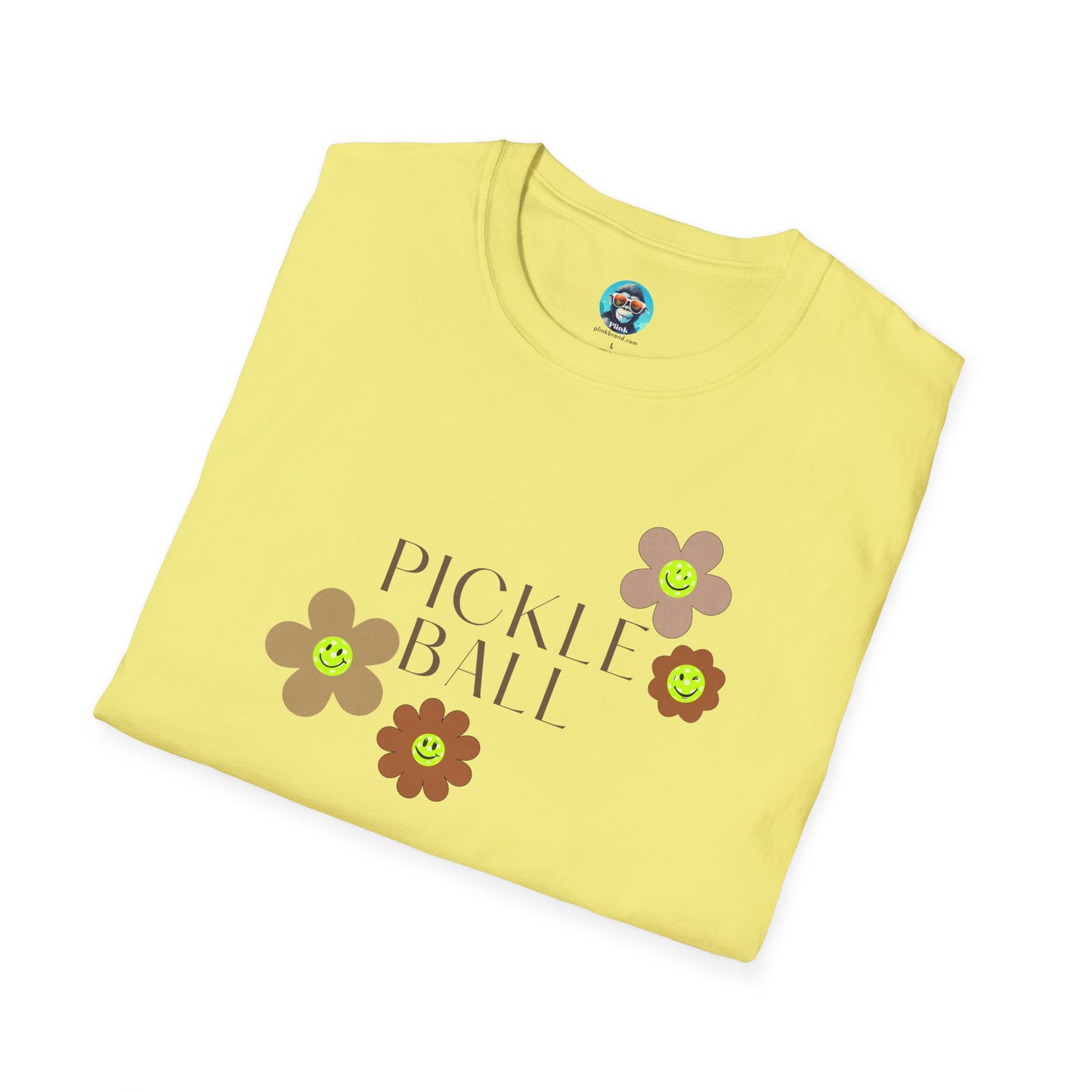 Pickleball Retro Flowers: Unisex Softstyle T-Shirt