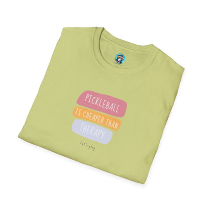 Pickleball is Cheaper than Therapy: Unisex Softstyle T-Shirt