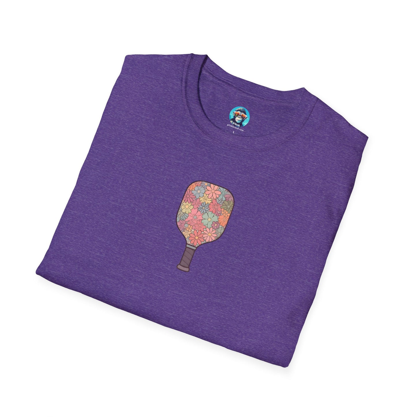 Flower Pickleball Paddle: Unisex Softstyle T-Shirt