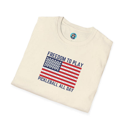 Freedom to Play Pickleball All Day: Unisex Softstyle T-Shirt