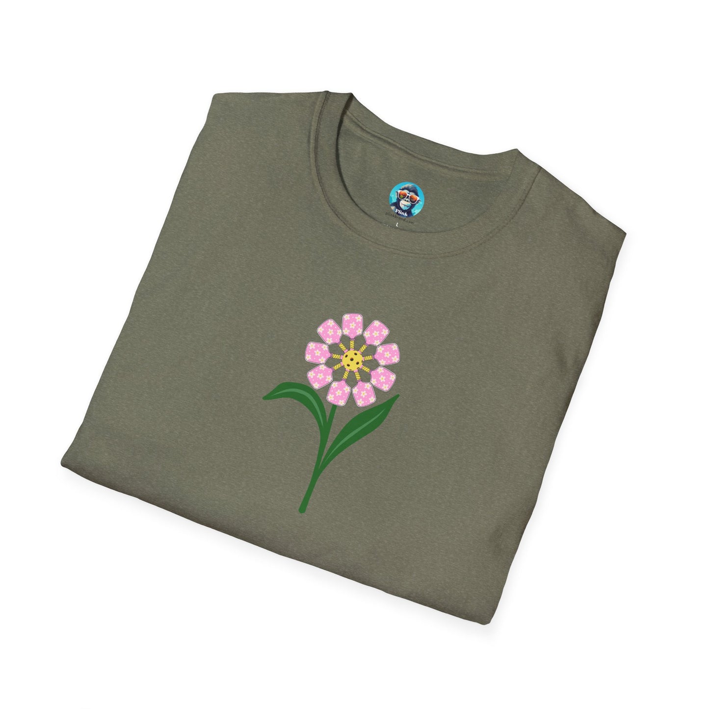 Pickleball Paddle Flower: Unisex Softstyle T-Shirt