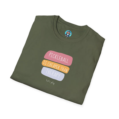 Pickleball is Cheaper than Therapy: Unisex Softstyle T-Shirt