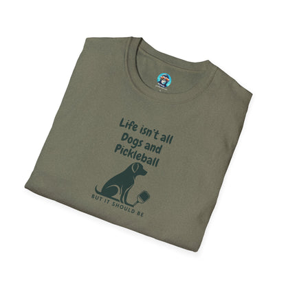 Dogs and Pickleball: Unisex Softstyle T-Shirt