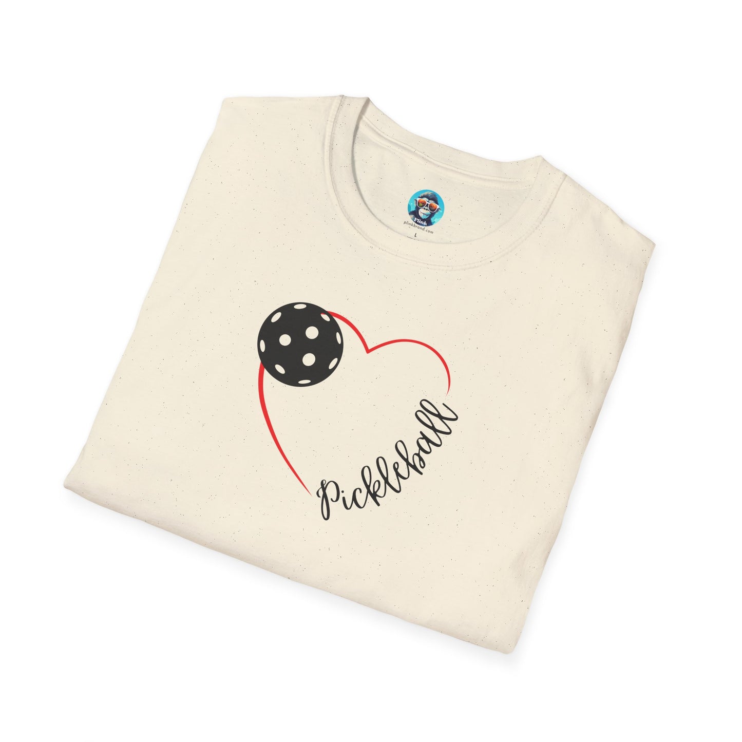 Red Pickleball Heart: Unisex Softstyle T-Shirt