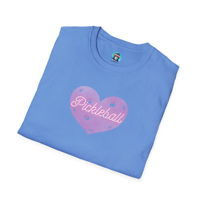 Pink Pickleball Heart: Unisex Softstyle T-Shirt