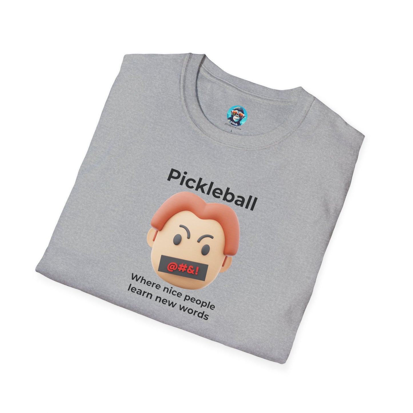 Where Nice People Learn Bad Words: Pickleball Unisex Softstyle T-Shirt