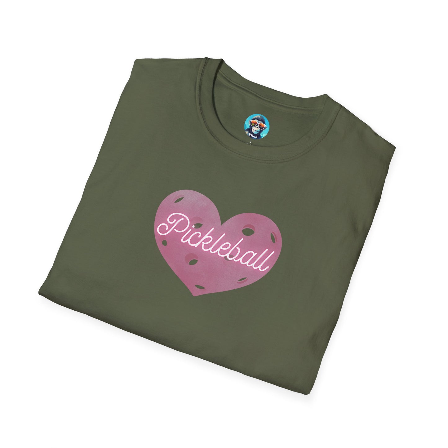 Pink Pickleball Heart: Unisex Softstyle T-Shirt