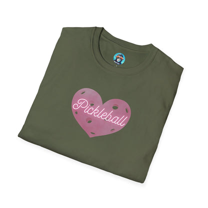 Pink Pickleball Heart: Unisex Softstyle T-Shirt