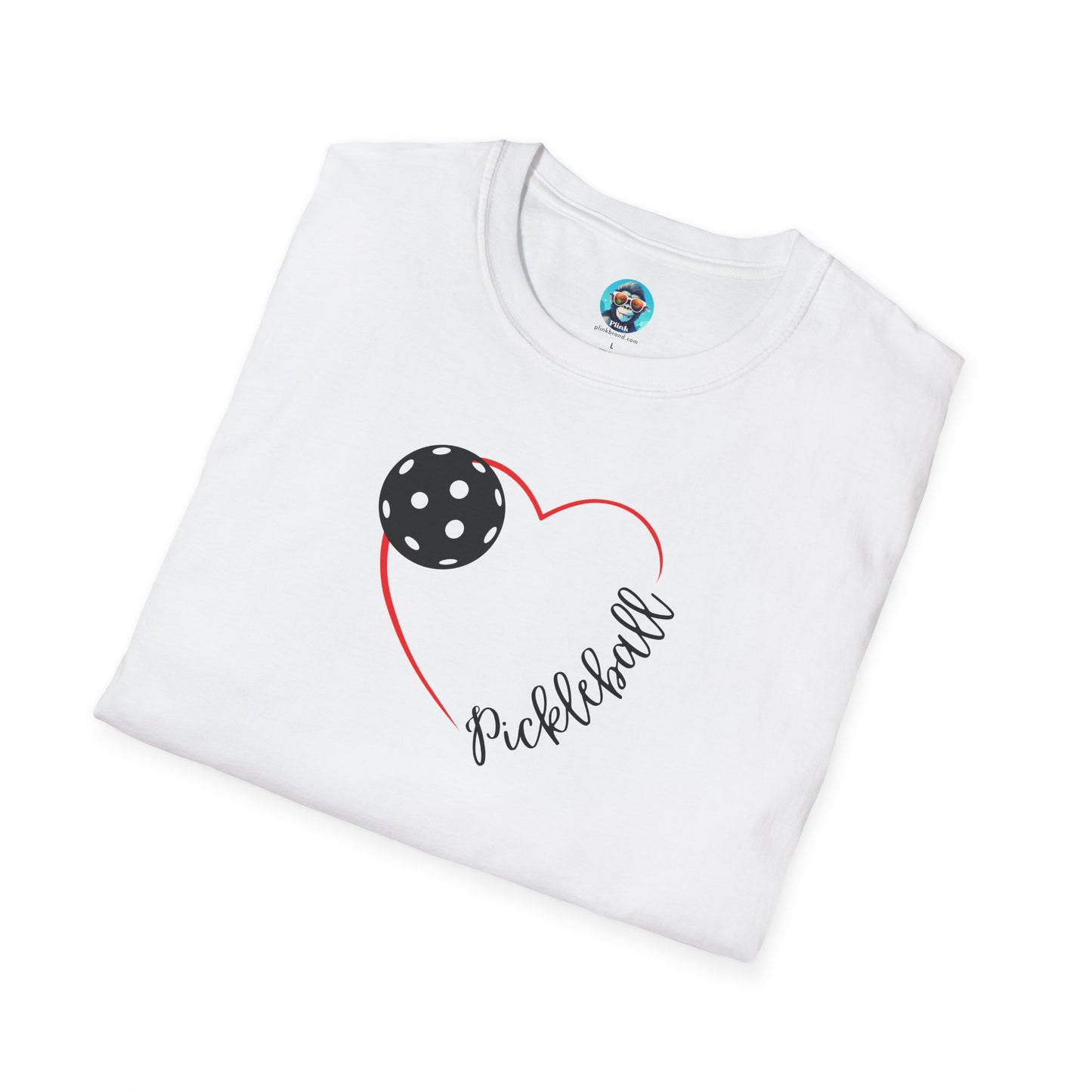 Red Pickleball Heart: Unisex Softstyle T-Shirt