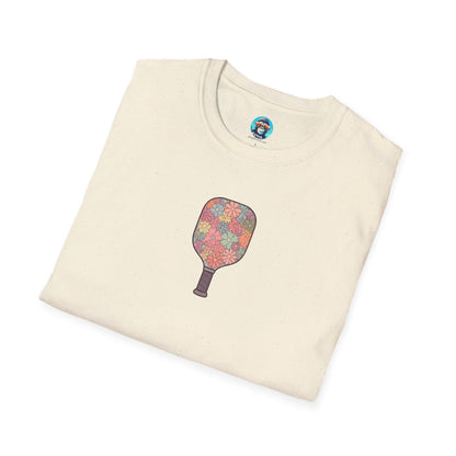 Flower Pickleball Paddle: Unisex Softstyle T-Shirt