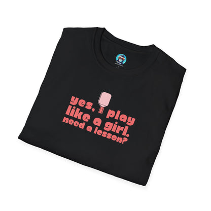 Play Like a Girl: Pickleball Unisex Softstyle T-Shirt