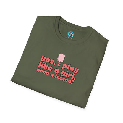 Play Like a Girl: Pickleball Unisex Softstyle T-Shirt