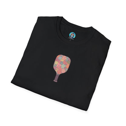 Flower Pickleball Paddle: Unisex Softstyle T-Shirt