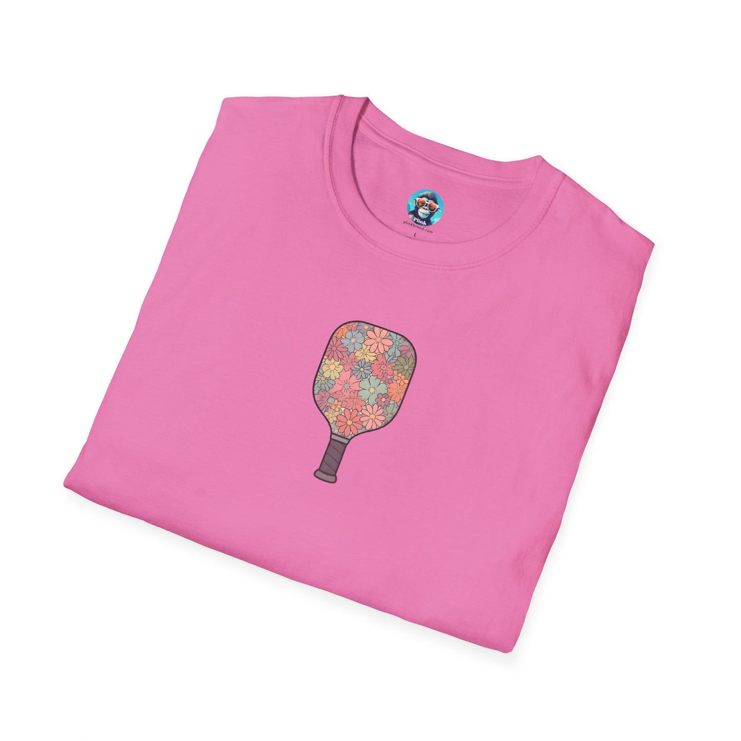 Flower Pickleball Paddle: Unisex Softstyle T-Shirt