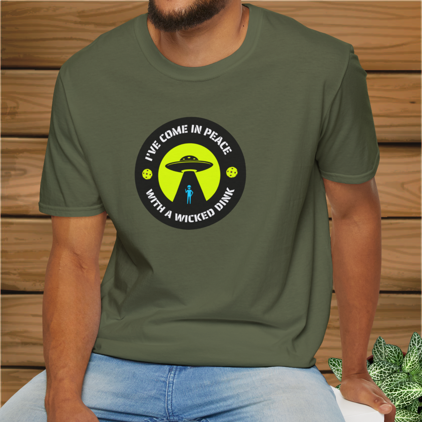 UFO Peace - Pickleball Unisex Softstyle T-Shirt