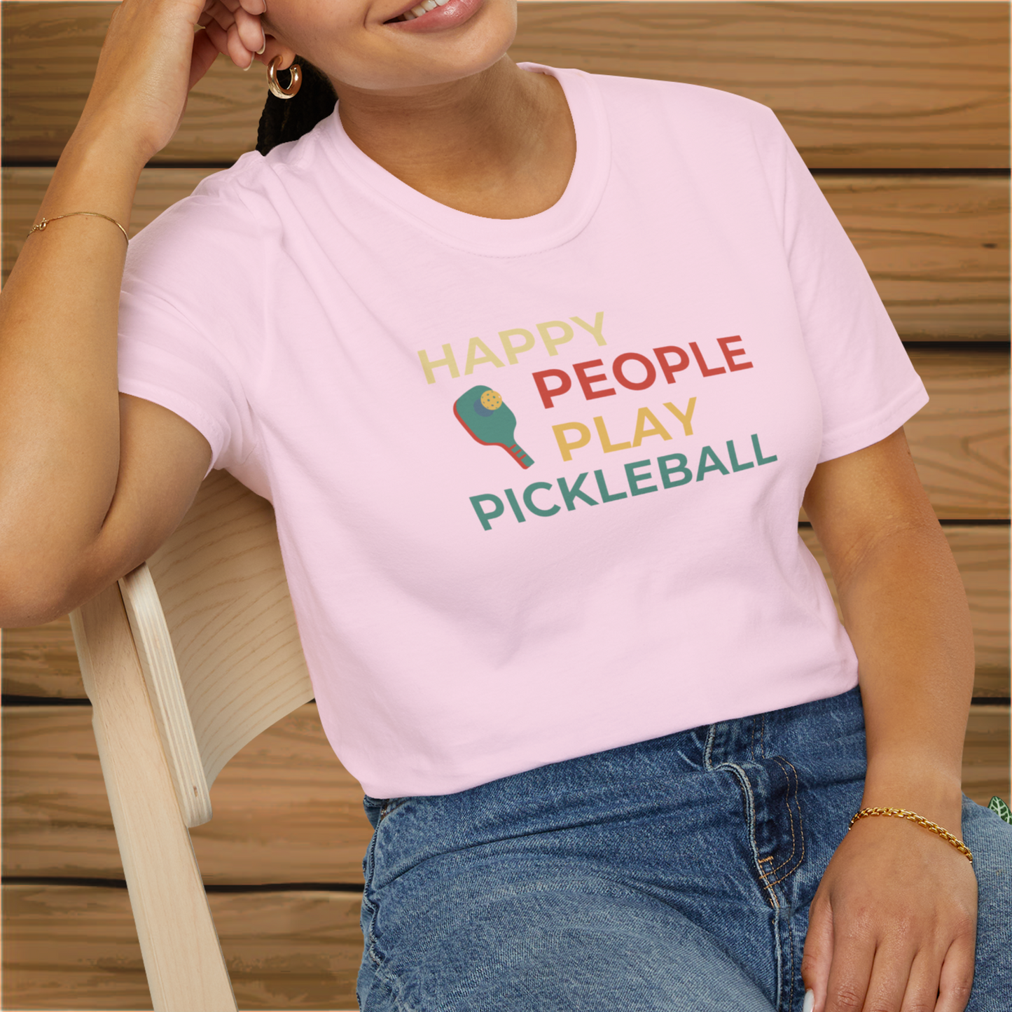 Happy People Play Pickleball: Unisex Softstyle T-Shirt