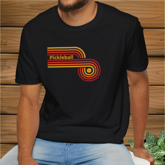 Pickleball Retro Circle: Unisex Softstyle T-Shirt