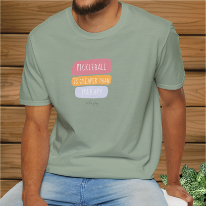 Pickleball is Cheaper than Therapy: Unisex Softstyle T-Shirt