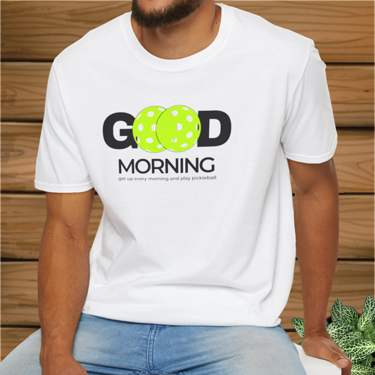 Get Up and Play Pickleball: Unisex Softstyle T-Shirt