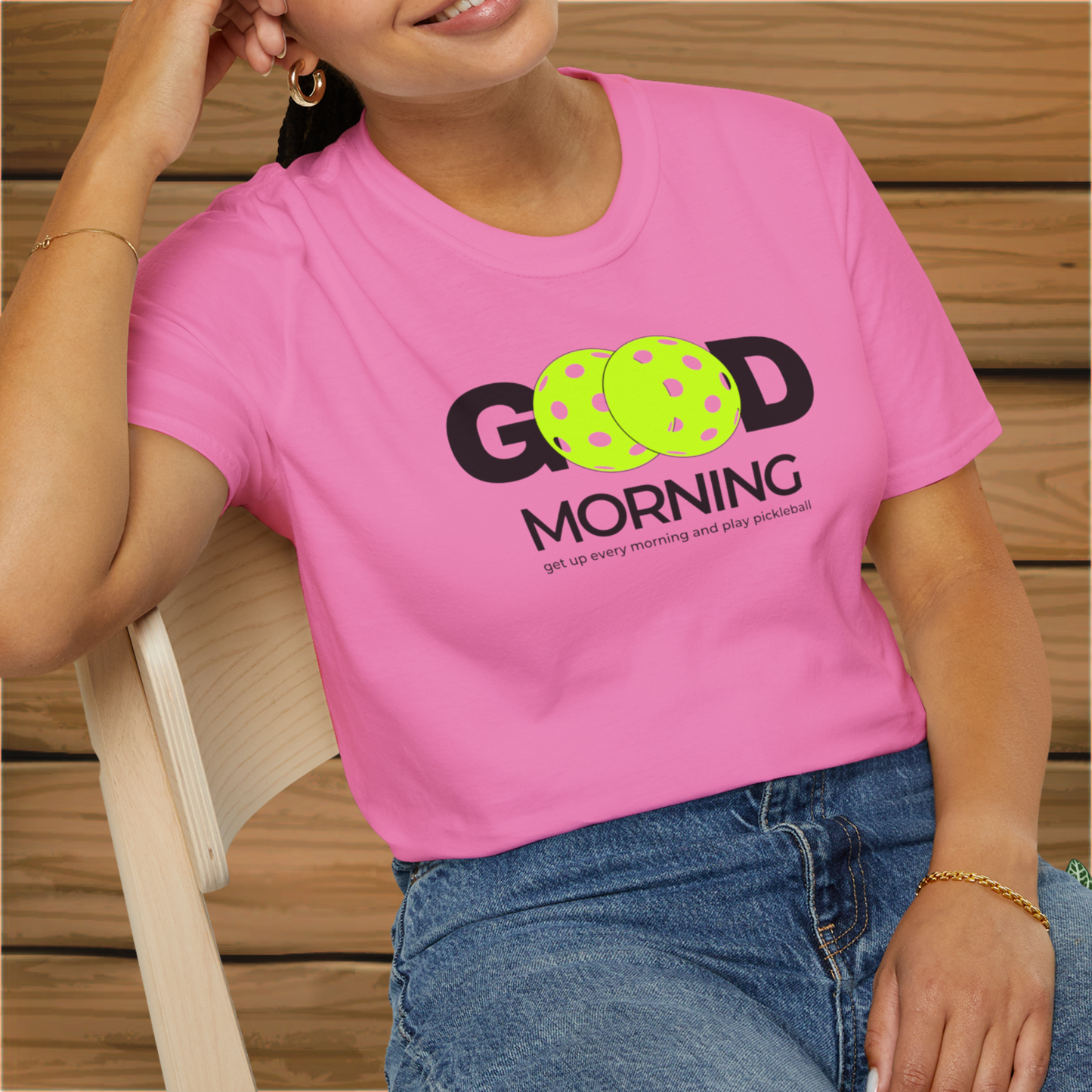 Get Up and Play Pickleball: Unisex Softstyle T-Shirt