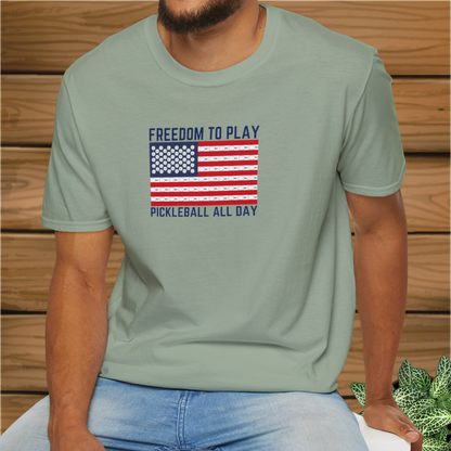 Freedom to Play Pickleball All Day: Unisex Softstyle T-Shirt