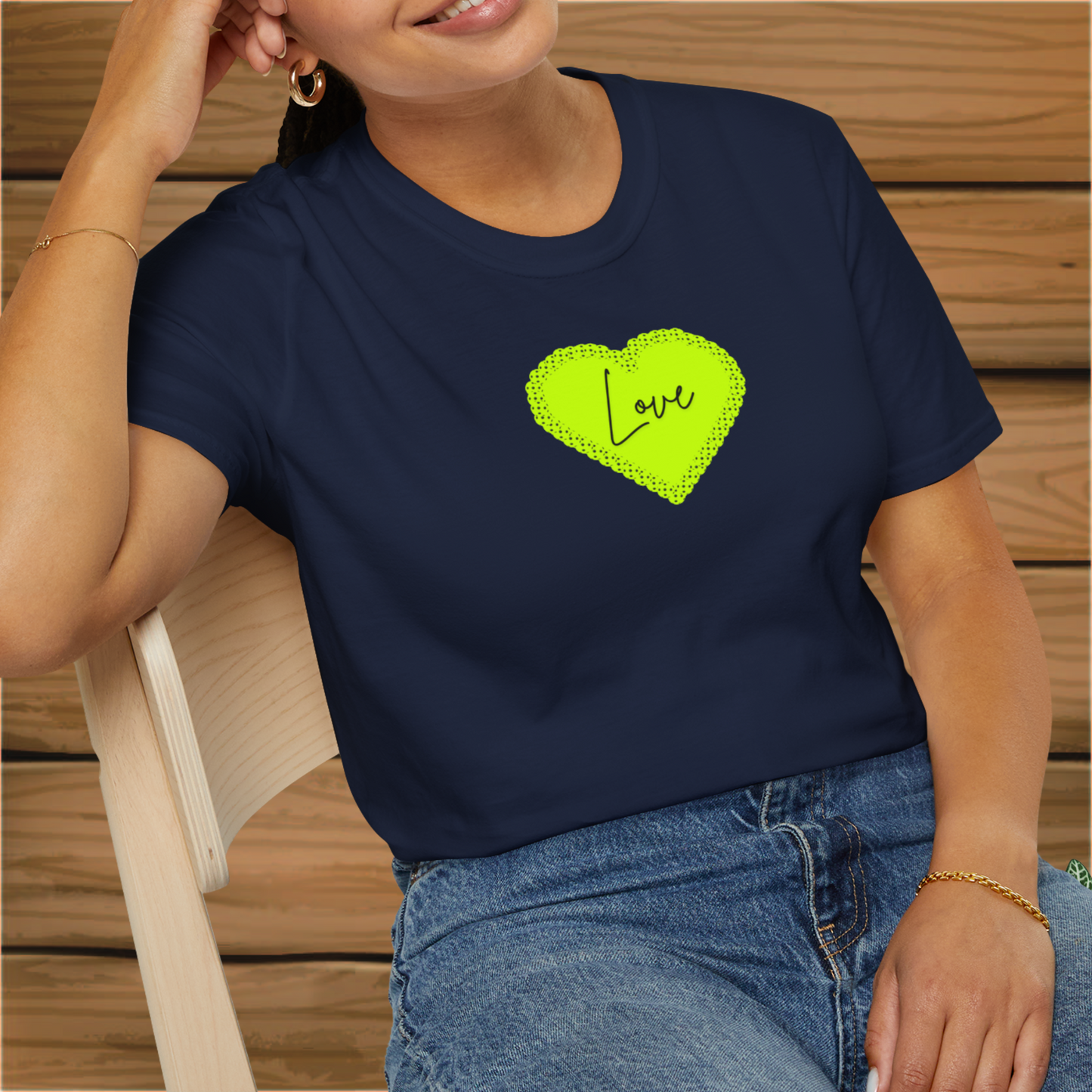 Green Pickleball Heart: Unisex Softstyle T-Shirt