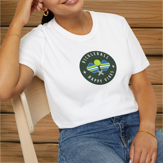 Happy Vibes: Pickleball Unisex Softstyle T-Shirt