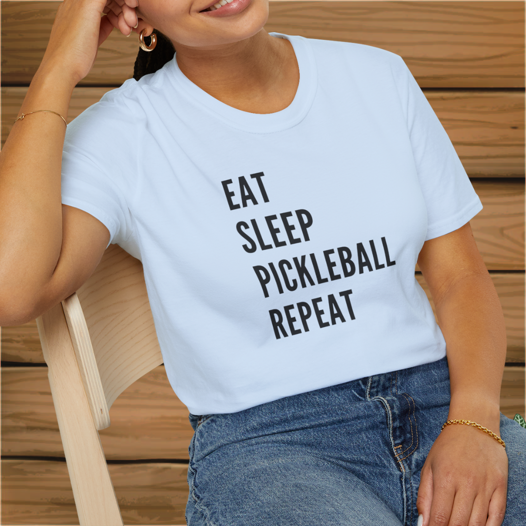 Eat Sleep Pickleball: Pickleball Unisex Softstyle T-Shirt