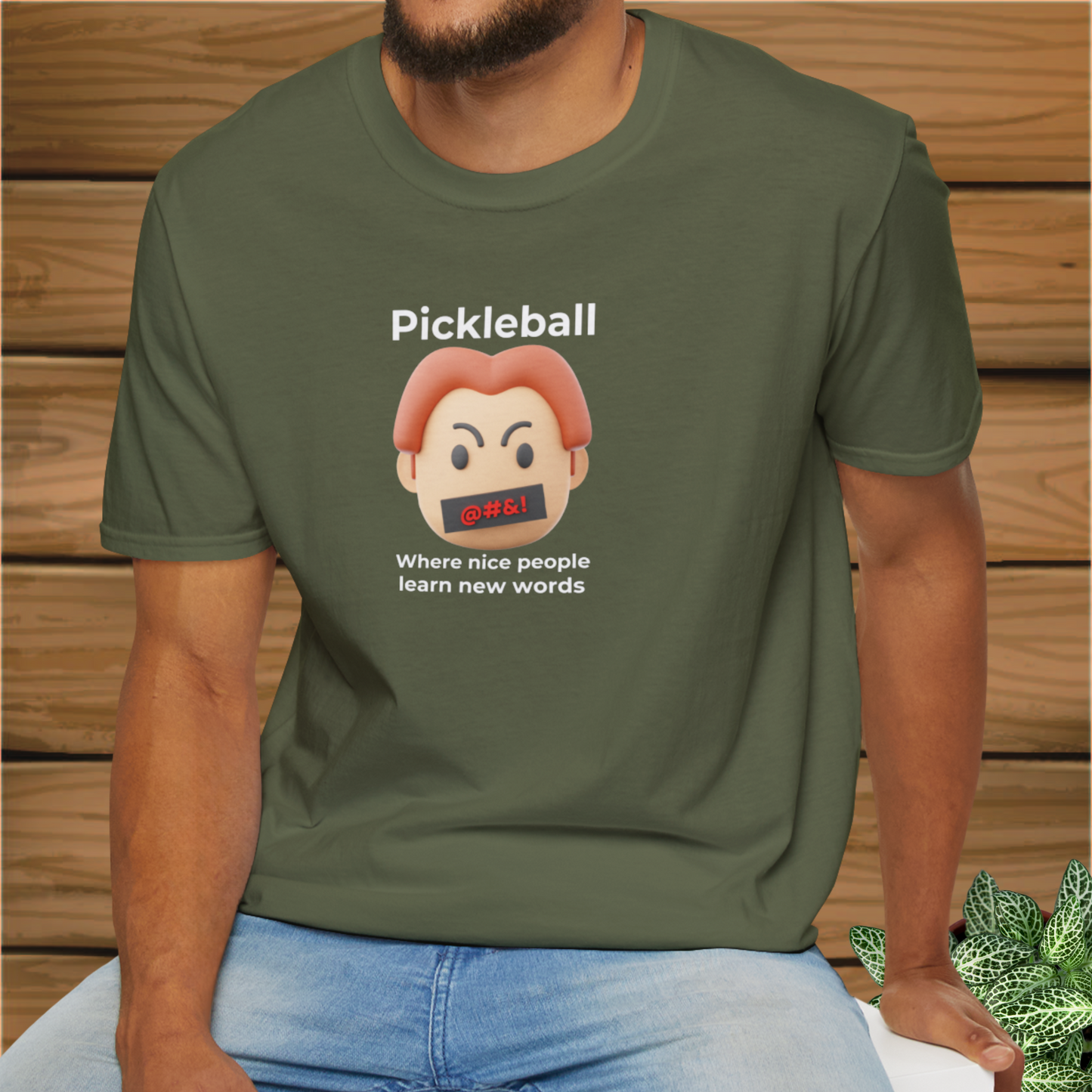 Where Nice People Learn Bad Words: Pickleball Unisex Softstyle T-Shirt