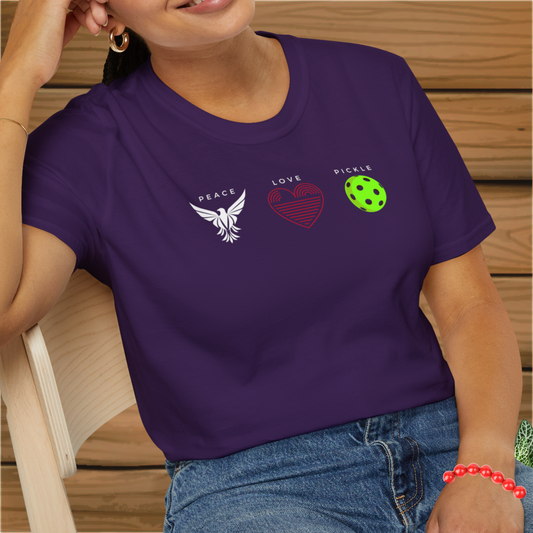 Peace Love Pickle: Pickleball Unisex Softstyle T-Shirt