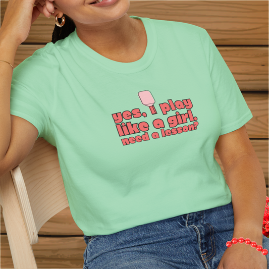 Play Like a Girl: Pickleball Unisex Softstyle T-Shirt