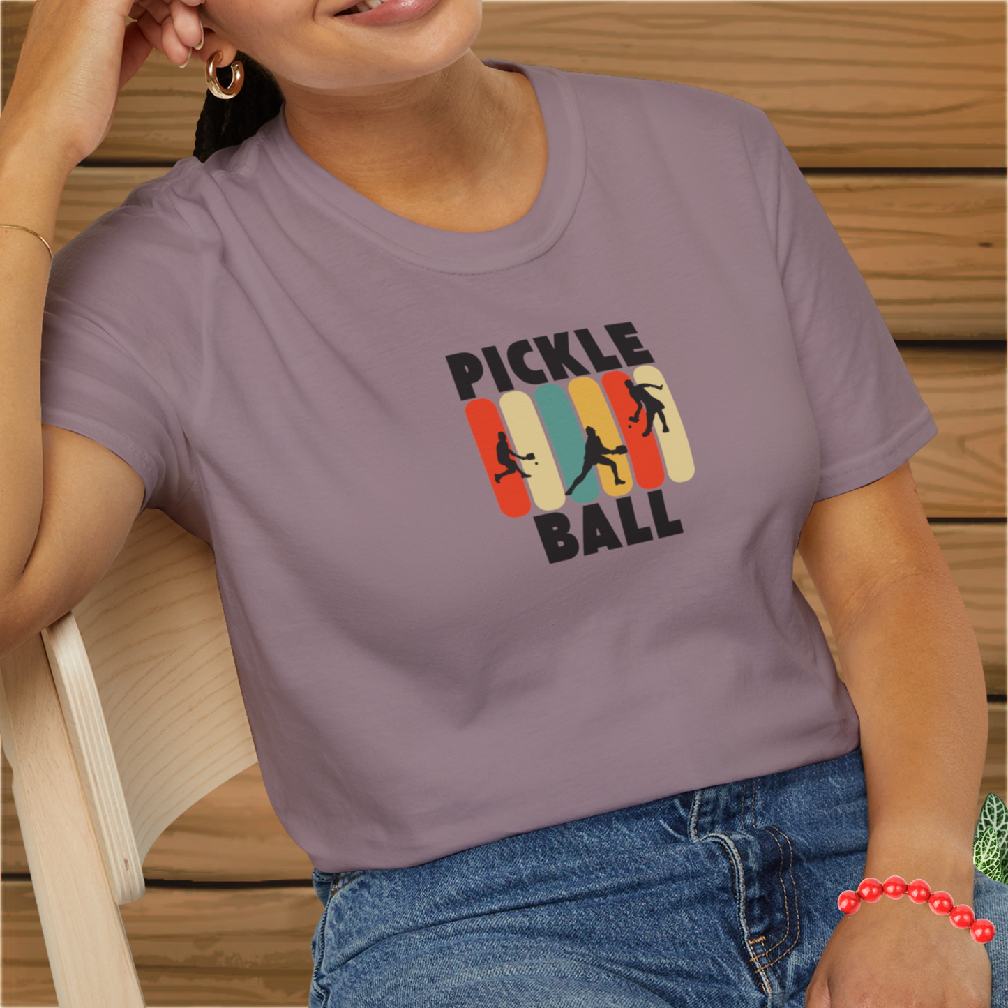 Pickleball Shadow Figures: Unisex Softstyle T-Shirt