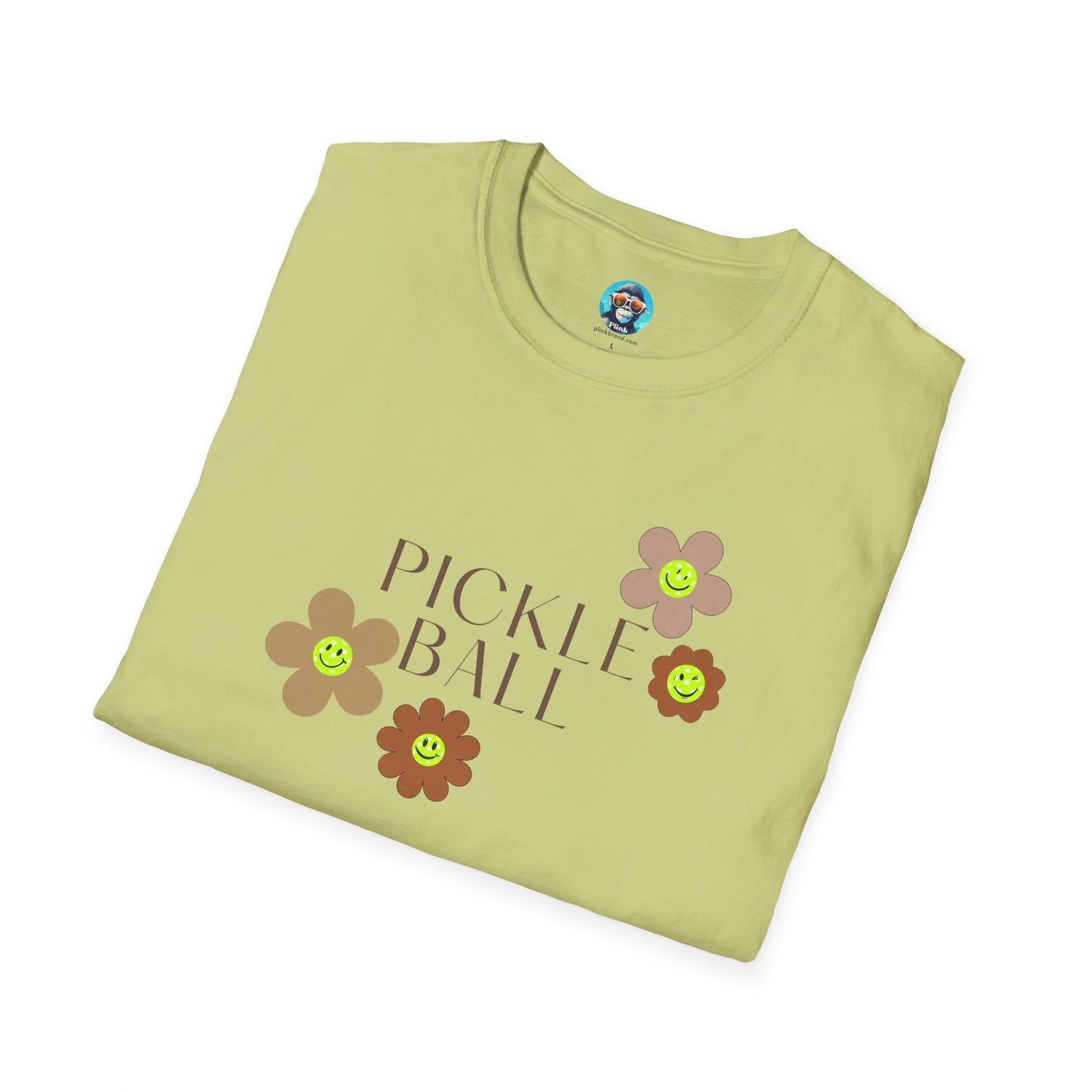 Pickleball Retro Flowers: Unisex Softstyle T-Shirt