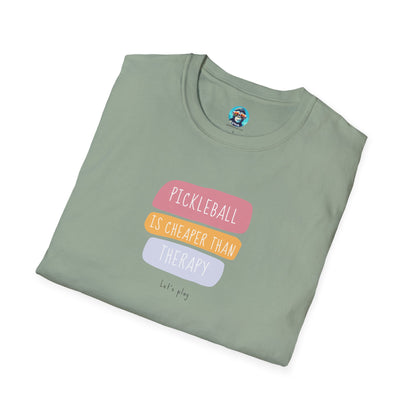 Pickleball is Cheaper than Therapy: Unisex Softstyle T-Shirt