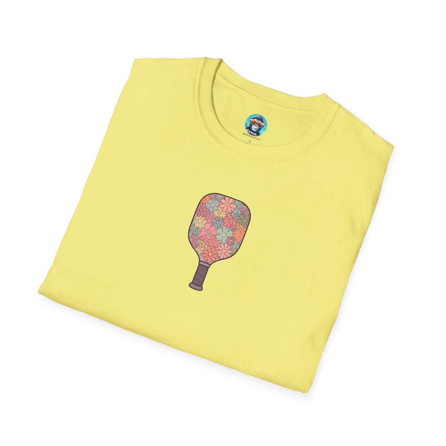 Flower Pickleball Paddle: Unisex Softstyle T-Shirt