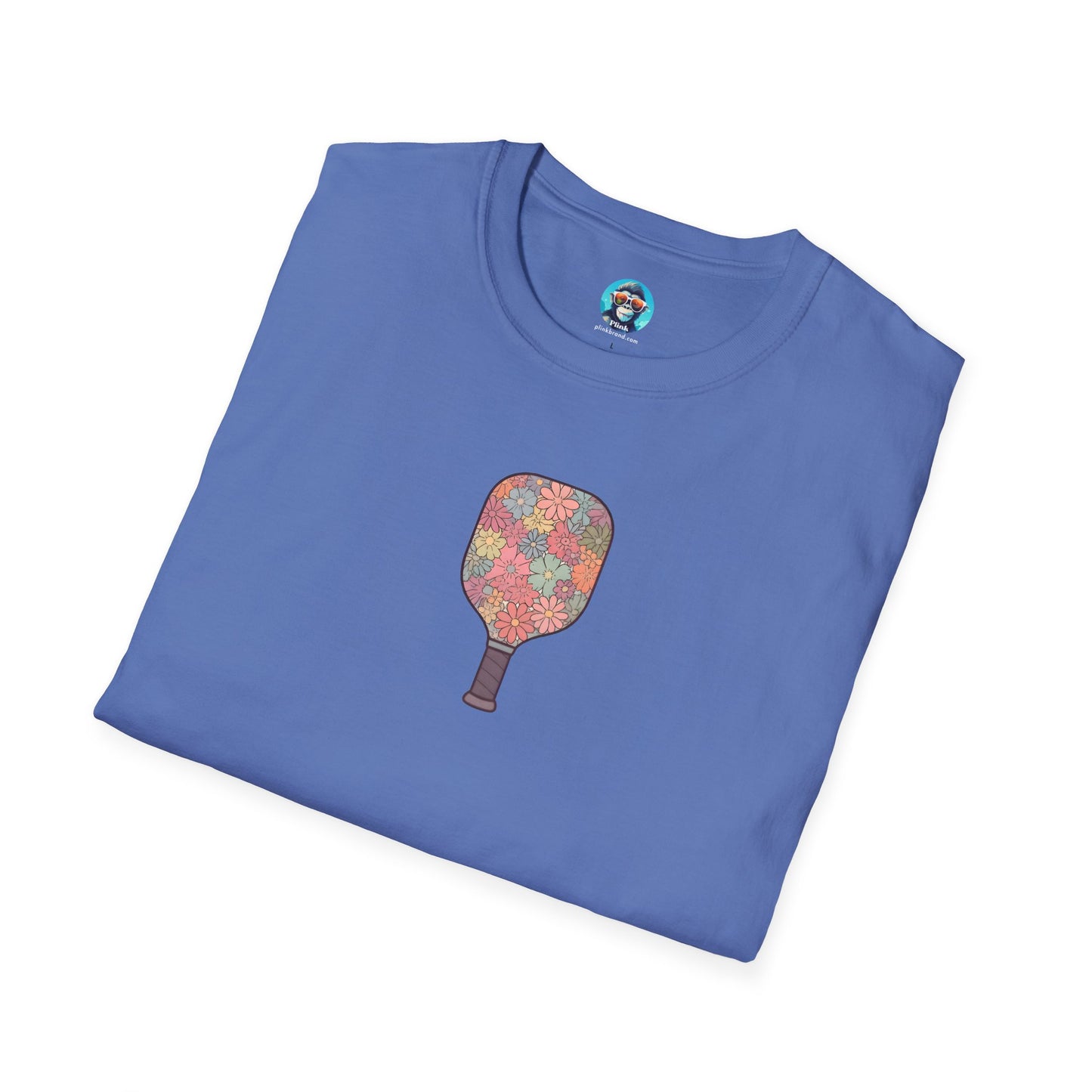 Flower Pickleball Paddle: Unisex Softstyle T-Shirt