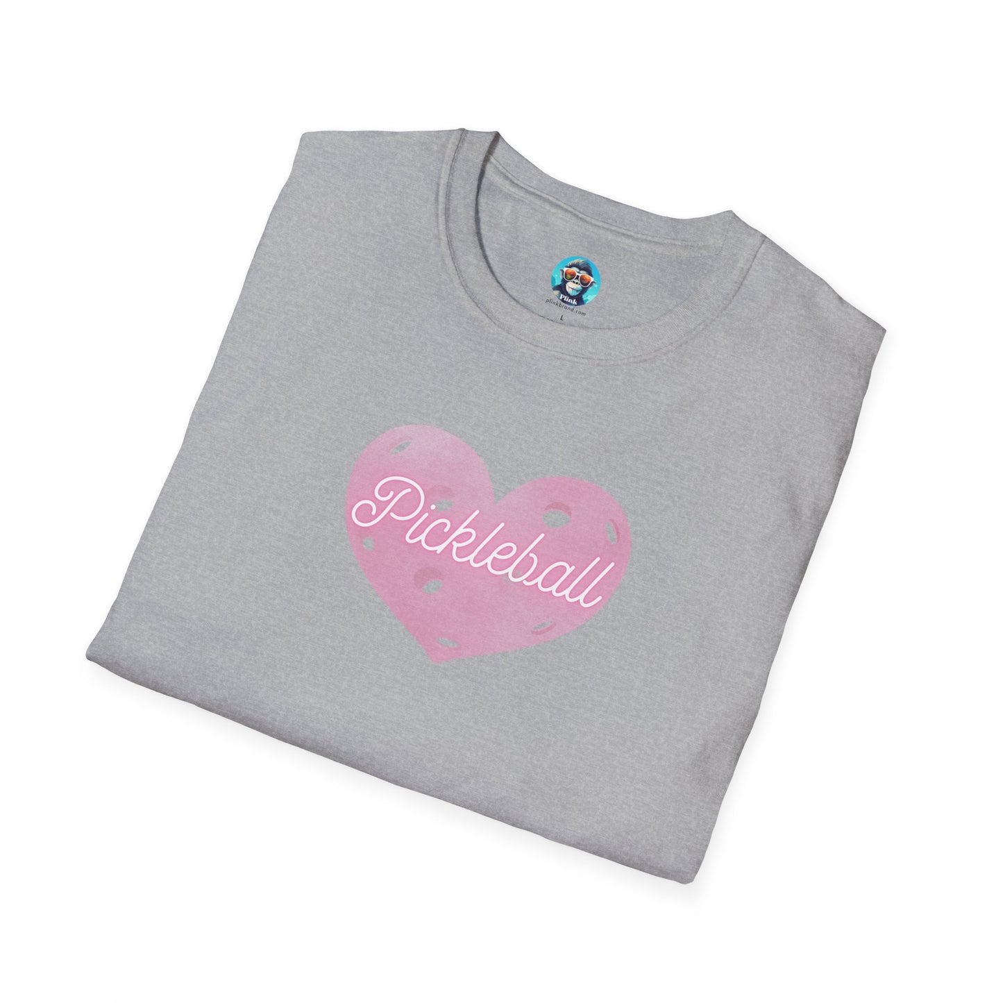 Pink Pickleball Heart: Unisex Softstyle T-Shirt