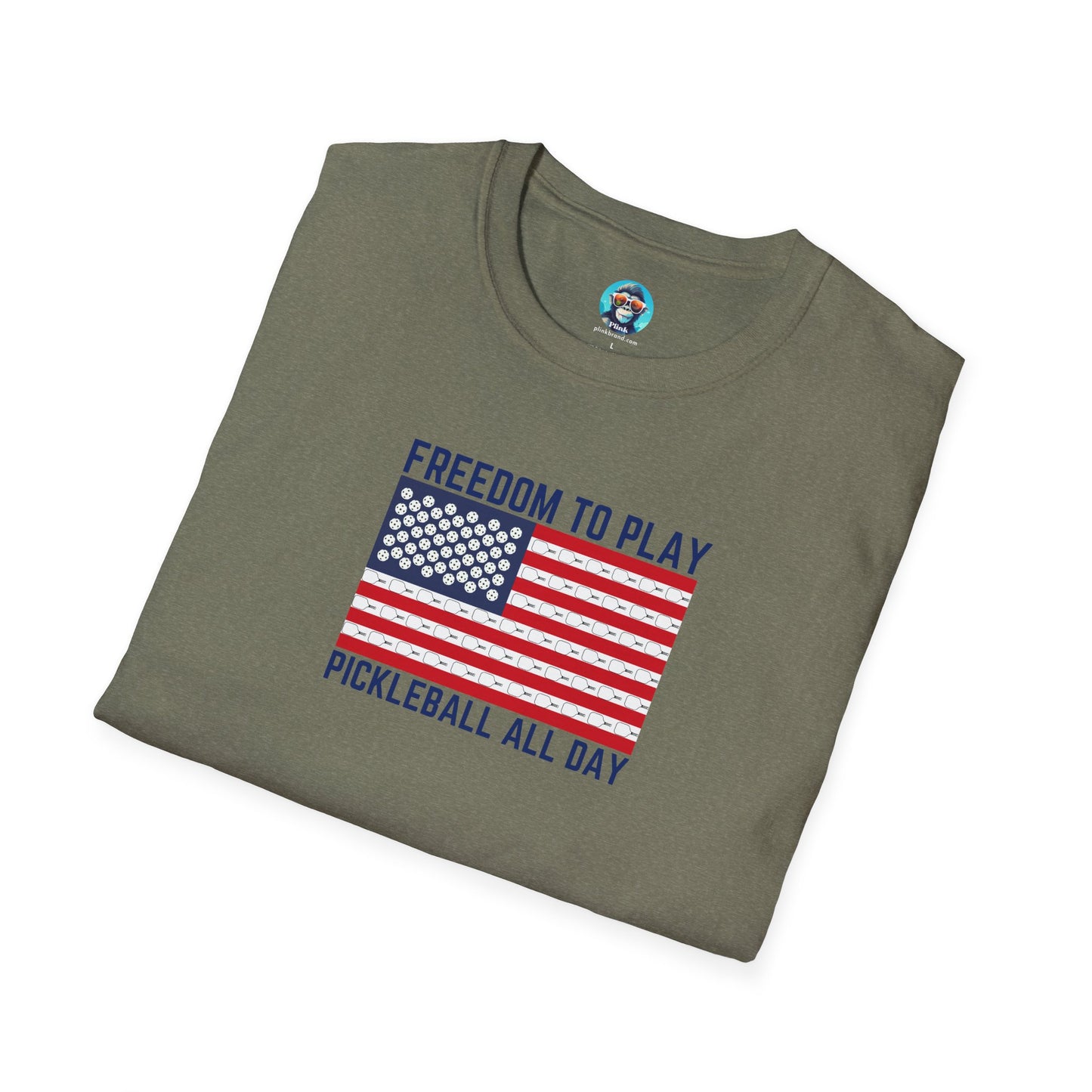 Freedom to Play Pickleball All Day: Unisex Softstyle T-Shirt