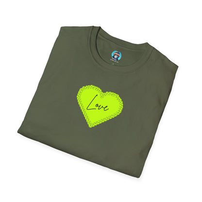 Green Pickleball Heart: Unisex Softstyle T-Shirt