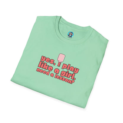 Play Like a Girl: Pickleball Unisex Softstyle T-Shirt