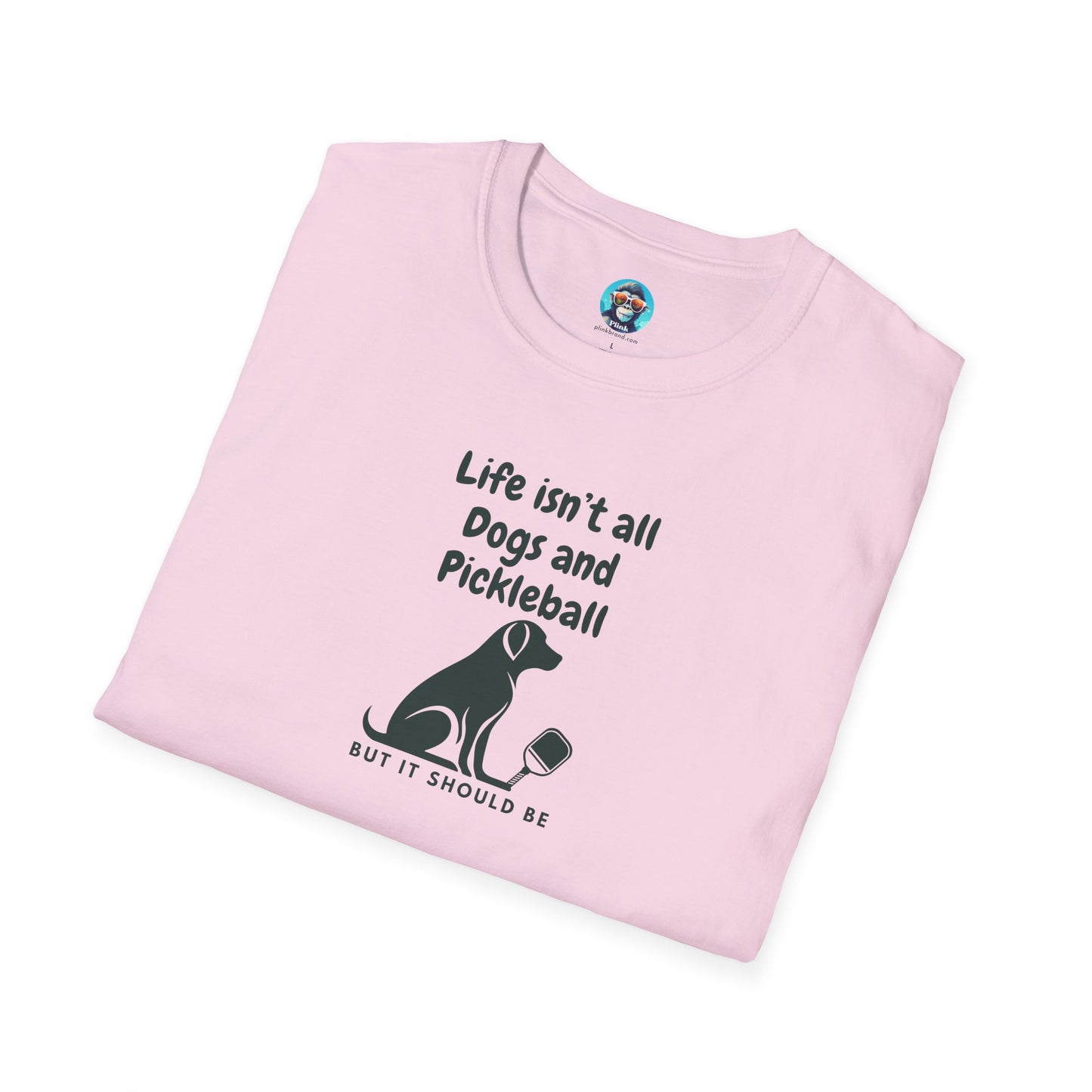 Dogs and Pickleball: Unisex Softstyle T-Shirt