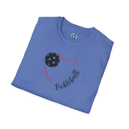 Red Pickleball Heart: Unisex Softstyle T-Shirt