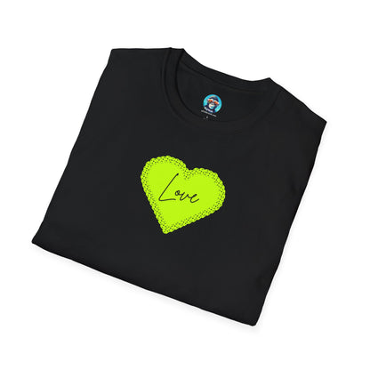 Green Pickleball Heart: Unisex Softstyle T-Shirt