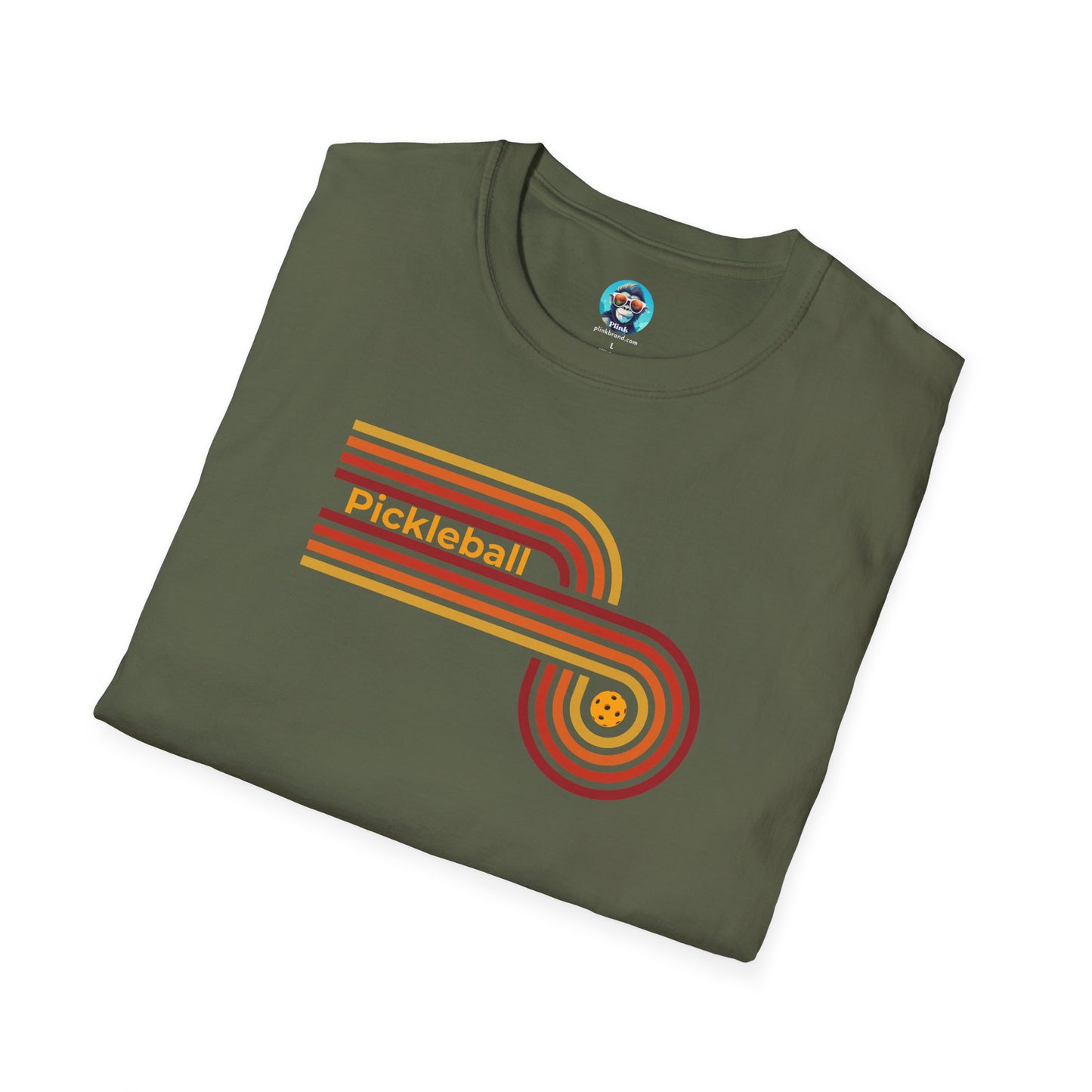 Pickleball Retro Circle: Unisex Softstyle T-Shirt